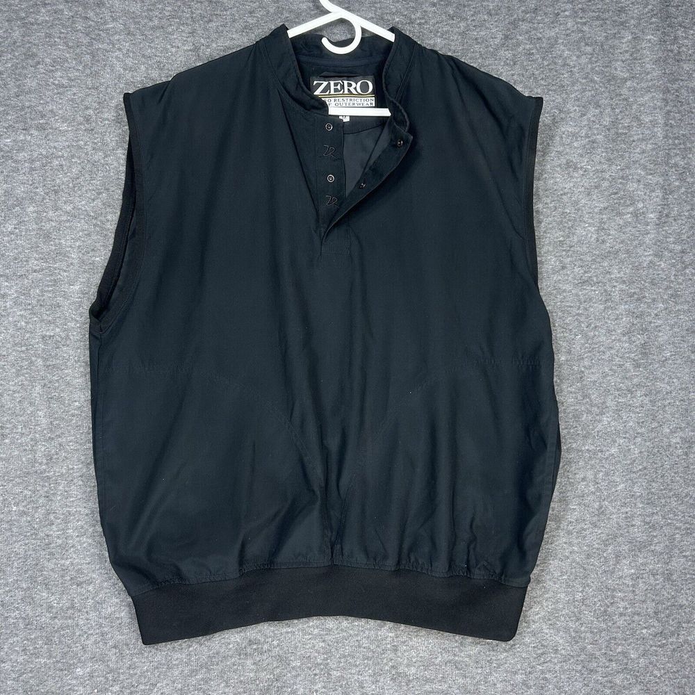 Vintage Zero‎ Restriction Vest Mens M Black Golf Sleeveless Made in USA